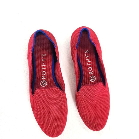 Rothy’s Red Knit Flats Slip-On Washable Shoes Eco-Friendly Size 6.5 Casual Chic - Picture 2 of 9